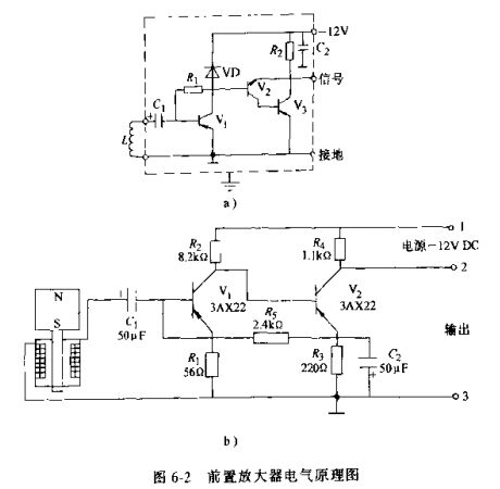 渦輪流量傳感器前置放大器電氣原理圖